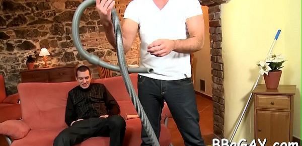  Bewitching gay is engulfing dude&039;s long shaft hungrily